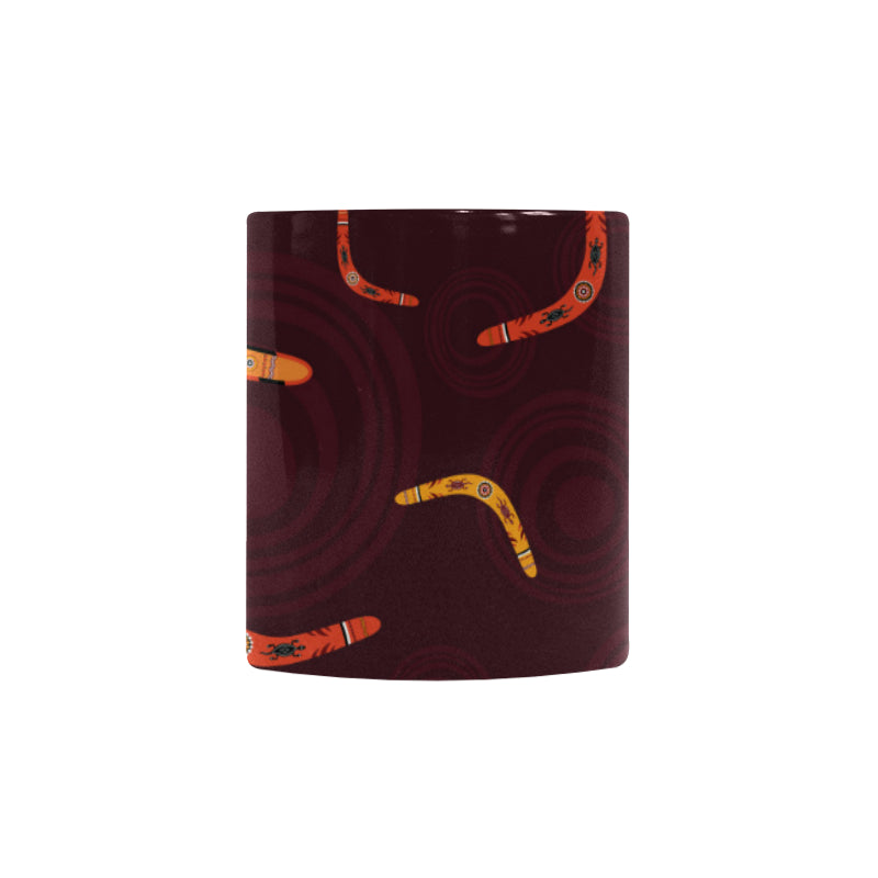 Boomerang Australian aboriginal ornament circle bl Morphing Mug Heat Changing Mug