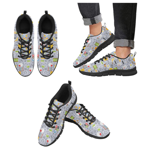 Math Pattern Print Design 04 Men's Breathable Sneakers ( Model 055)