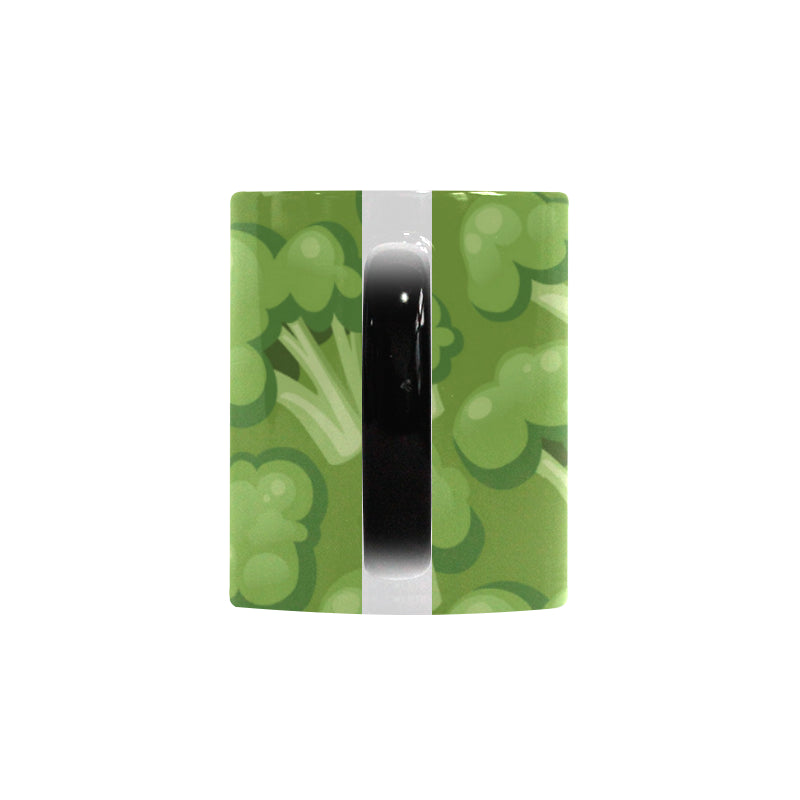 Broccoli pattern green background Morphing Mug Heat Changing Mug