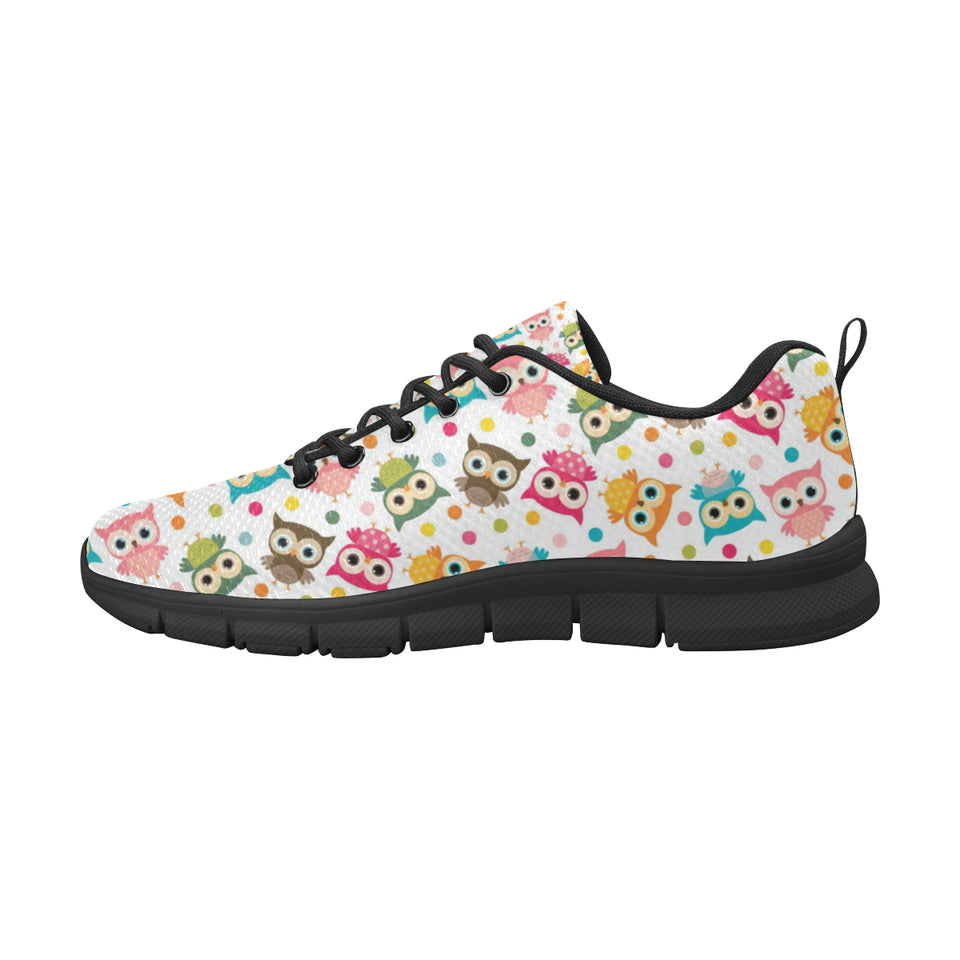 Color cute owl pattern Women's Sneaker Shoes
