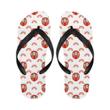 Daruma japanese wooden doll design pattern Unisex Flip Flops