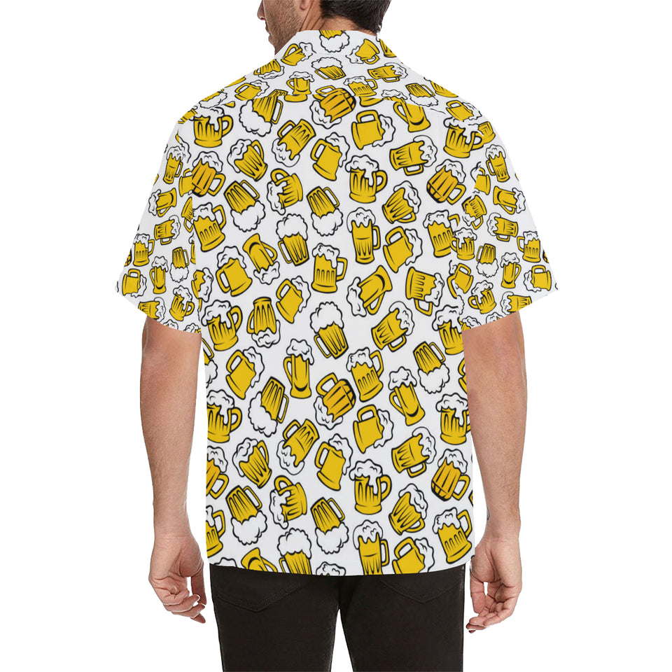 Beer design pattern Men's All Over Print Hawaiian Shirt
