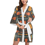 electric guitars pattern Women's Short Kimono Robe