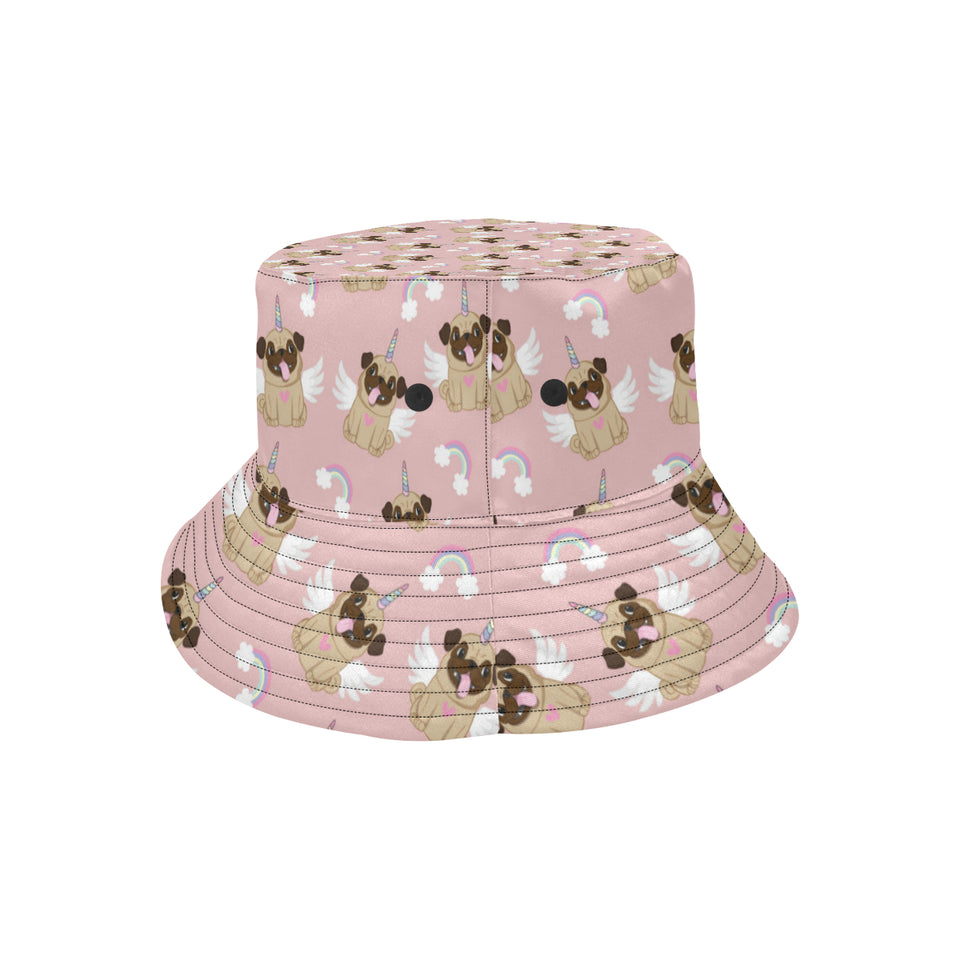 Cute unicorn pug pattern Unisex Bucket Hat