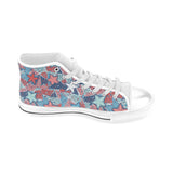 Hand drawn colorful starfish Men's High Top Canvas Shoes White