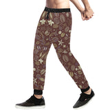 Coffee bean flower pattern Unisex Casual Sweatpants