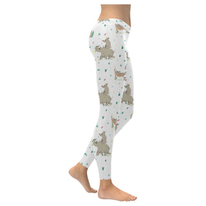 Cute Rhino pattern background Women's Legging Fulfilled In US