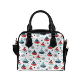 Cute color paper sailboat pattern Shoulder Handbag