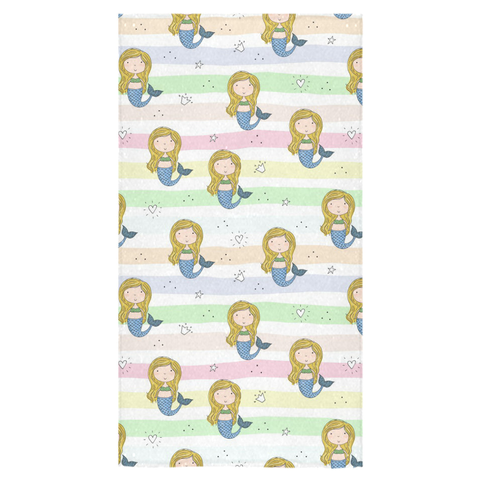 Cute hand drawn mermaid Bath Towel
