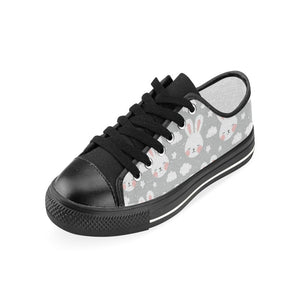 Rabbit cloud Pattern Kids' Boys' Girls' Low Top Canvas Shoes Black