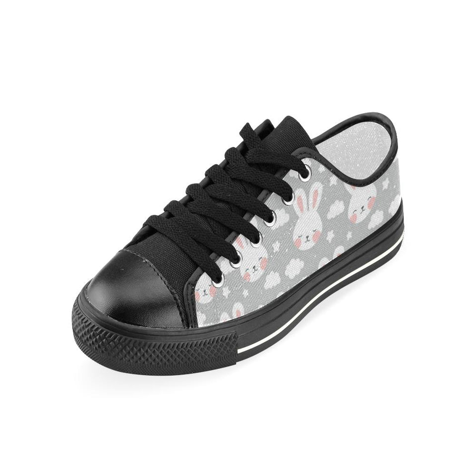 Rabbit cloud Pattern Kids' Boys' Girls' Low Top Canvas Shoes Black
