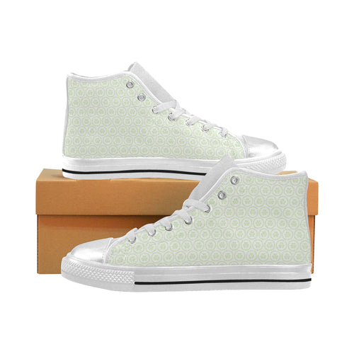 Cucumber pattern background Women's High Top Canvas Shoes White