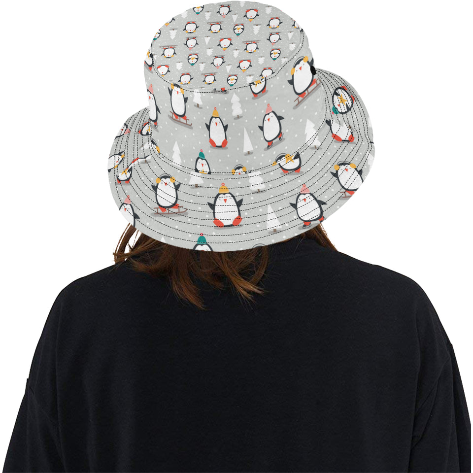 Cute Penguin christmas pattern Unisex Bucket Hat