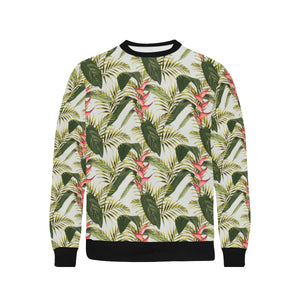 heliconia pattern Men's Crew Neck Sweatshirt