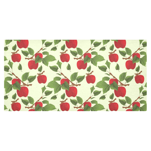 Red apples leaves pattern Tablecloth