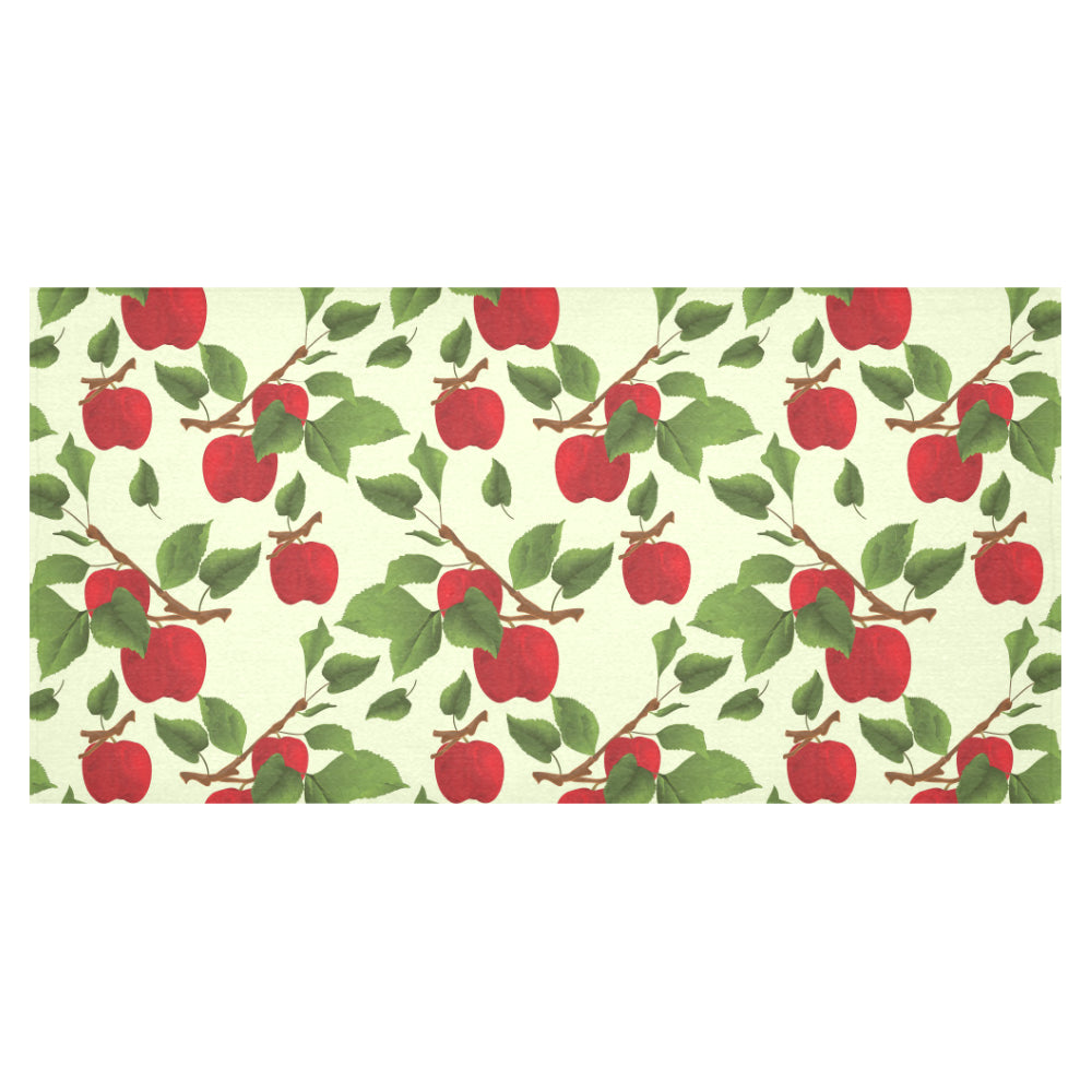 Red apples leaves pattern Tablecloth