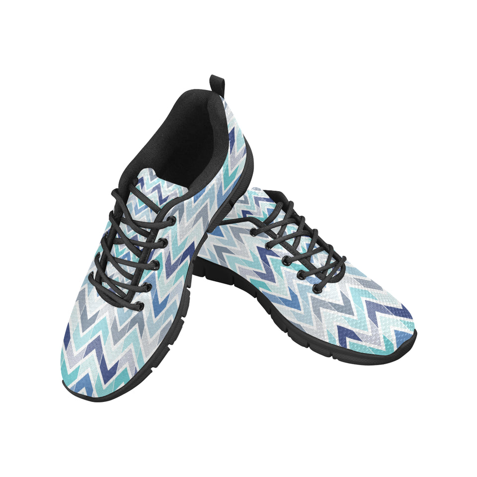 zigzag  chevron blue pattern Men's Sneaker Shoes