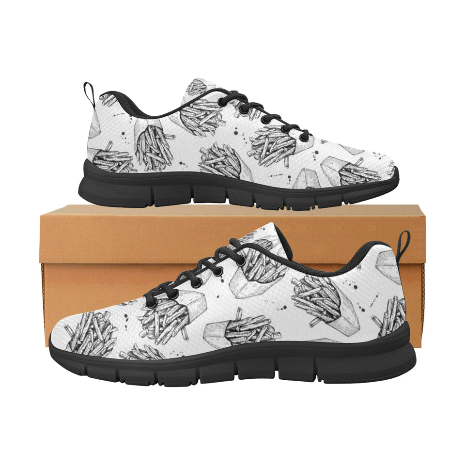 Hand drawn french fries pattern Women's Sneaker Shoes