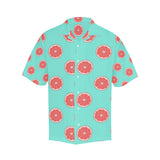 Grapefruit green background Men's All Over Print Hawaiian Shirt