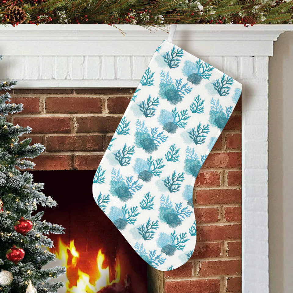 Coral Reef Pattern Print Design 04 Christmas Stocking