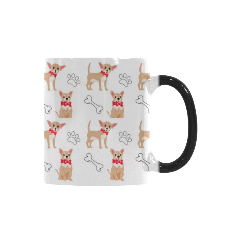 Chihuahua bone paw pattern Morphing Mug Heat Changing Mug