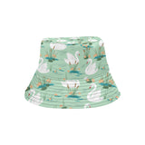 White swan lake pattern Unisex Bucket Hat