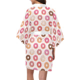 Colorful donut pattern Women's Short Kimono Robe