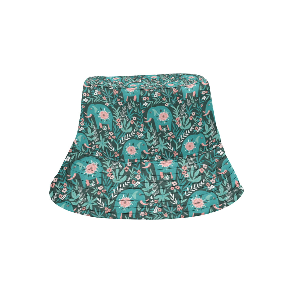 Elephants jungle pattern Unisex Bucket Hat