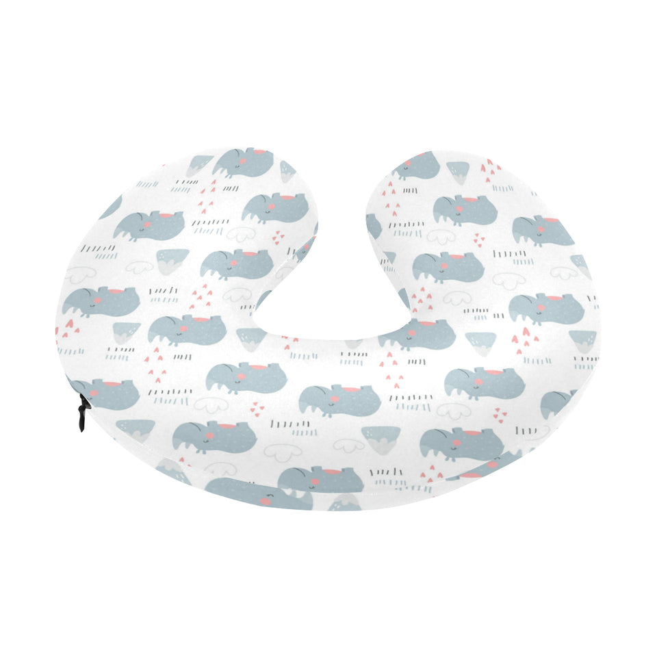 cute rhino heart pattern U-Shaped Travel Neck Pillow
