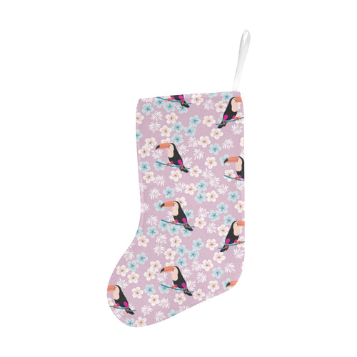 Beautiful toucan flower leaves Christmas Stocking