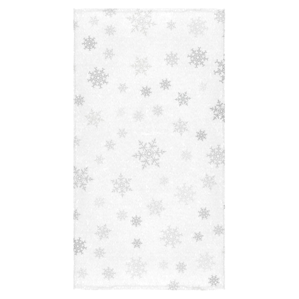 Snowflake pattern white background Bath Towel