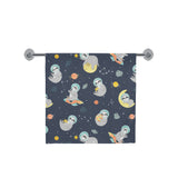 Cute sloth astronaut star planet rocket pattern Bath Towel