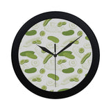 Cucumber sketch pattern Elegant Black Wall Clock