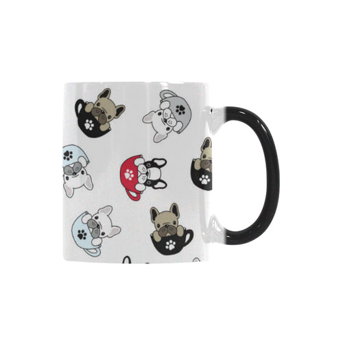 French bulldog cup paw pattern Morphing Mug Heat Changing Mug