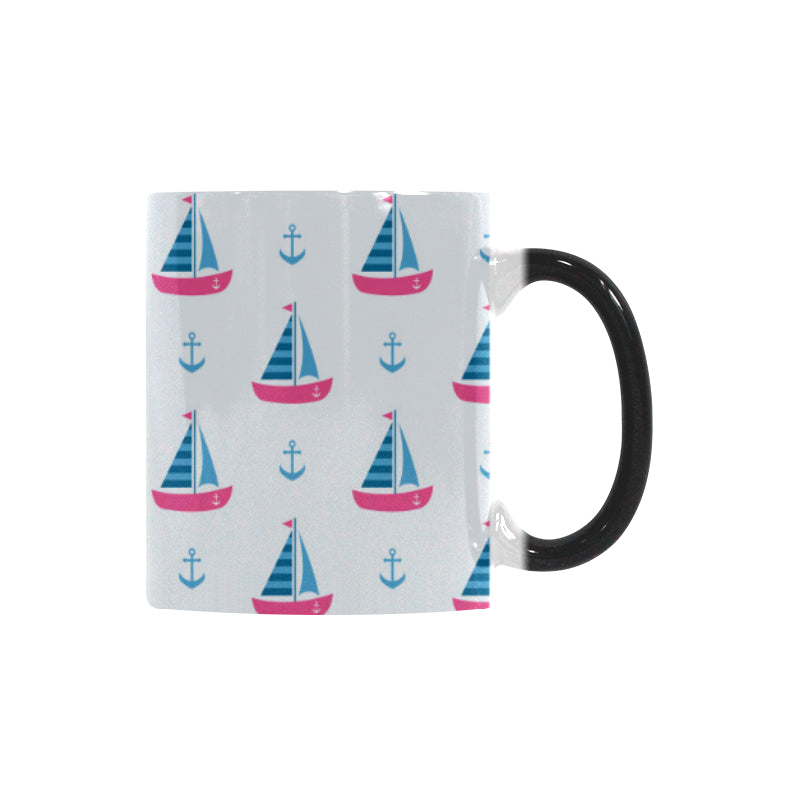 Sailboat anchor pattern Morphing Mug Heat Changing Mug