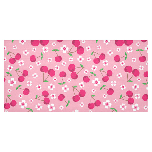 cherry flower pattern pink background Tablecloth