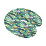 Colorful parrot exotic flower leaves U-Shaped Travel Neck Pillow