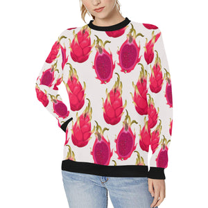 dragon fruits design pattern Women's Crew Neck Sweatshirt