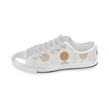 Gold Texture mushroom pattern Men's Low Top Canvas Shoes White