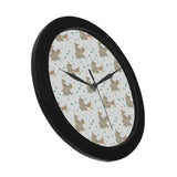 Cute Rhino pattern background Elegant Black Wall Clock