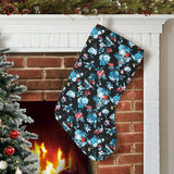 Skull flower roses leave pattern Christmas Stocking