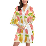 Beautiful guava pattern Women's Short Kimono Robe