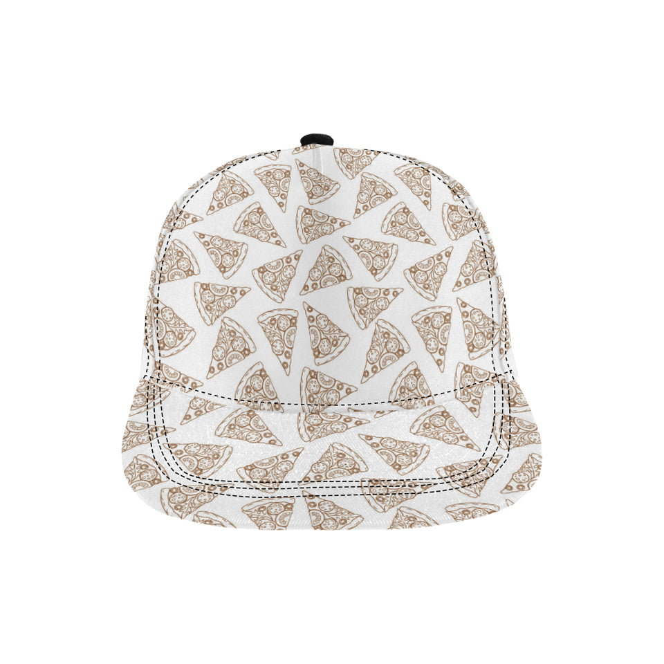 Hand drawn pizza pattern All Over Print Snapback Cap