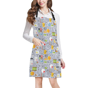 Math Pattern Print Design 04 All Over Print Adjustable Apron