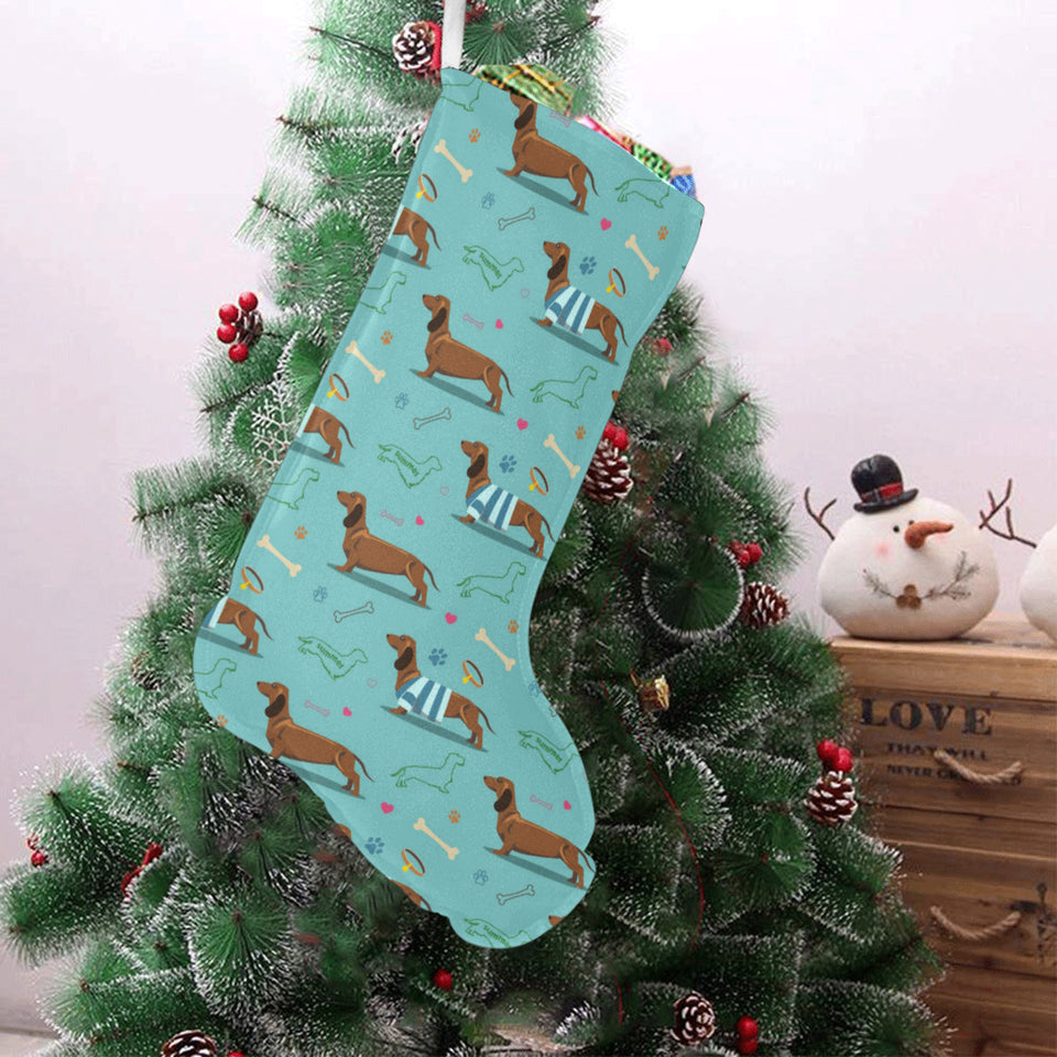 Dachshund decorative background Christmas Stocking
