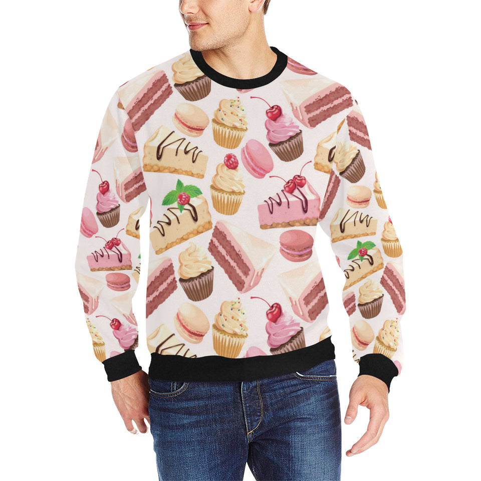 Cake cupcake sweets pattern Men's Crew Neck Sweatshirt