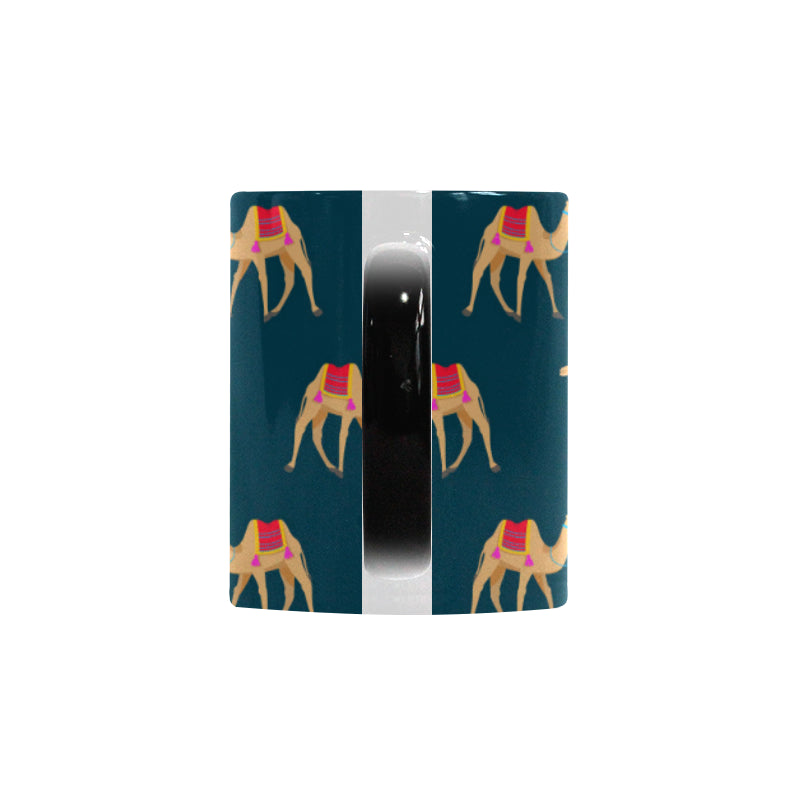 Camel pattern blue blackground Morphing Mug Heat Changing Mug