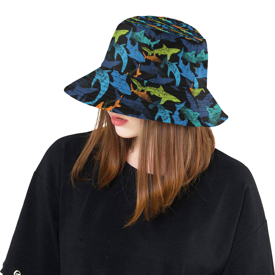 Colorful shark Unisex Bucket Hat