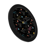 space pattern Elegant Black Wall Clock