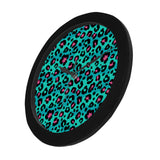 Green leopard skin print pattern Elegant Black Wall Clock